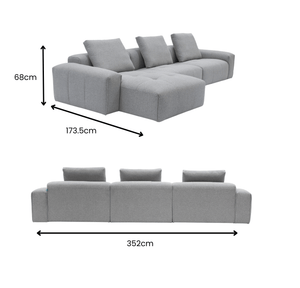 Bosa Lux Sofa with Adjustable Chaise - Proferlo Furniture AustraliaS9018 - 8108 - 18 - GRW - 3Proferlo Furniture AustraliaSofa