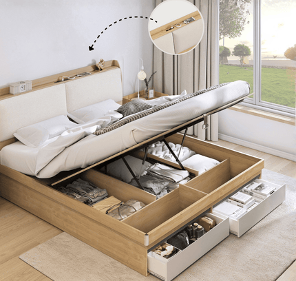 Turin Storage Bed + Mattress Set (Olympic Queen)