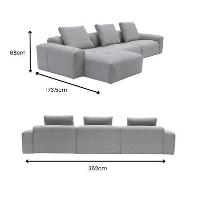 Bosa Lux Sofa with Adjustable Chaise - Proferlo Furniture AustraliaS9018 - 8108 - 18 - GRW - 3Proferlo Furniture AustraliaSofa