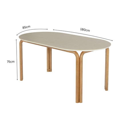Cento Solid Wood Ceramic Dining Table - 1.8M