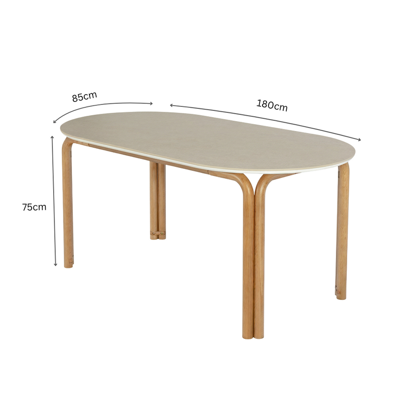Cento Solid Wood Ceramic Dining Table - 1.8M