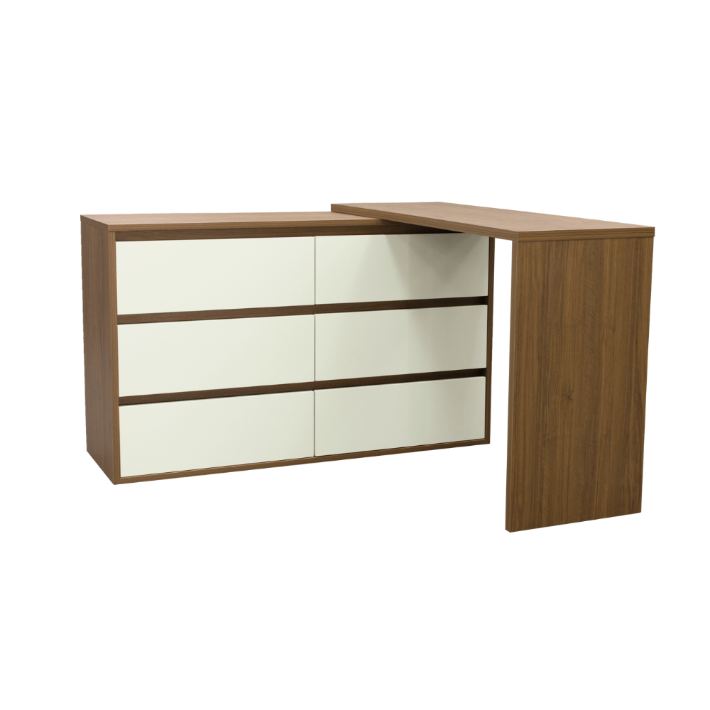 Polia 6 Drawer Chest + Extension Table