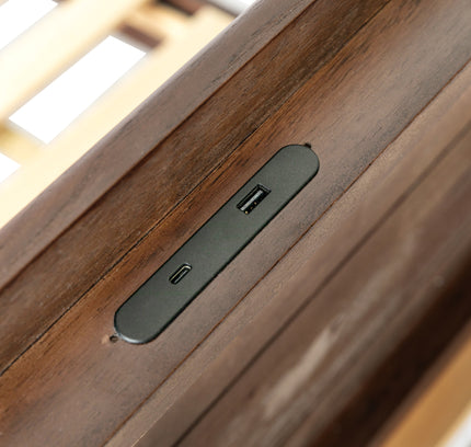 Arezzo Solid Wood Bed Frame - Claro Walnut