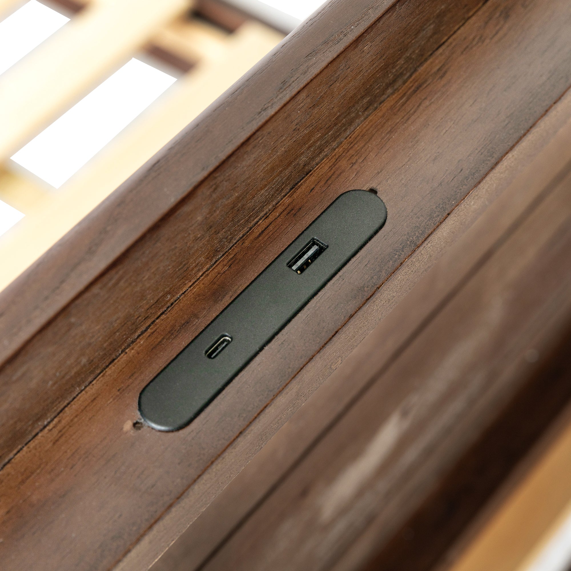 Arezzo Solid Wood Bed Frame - Claro Walnut