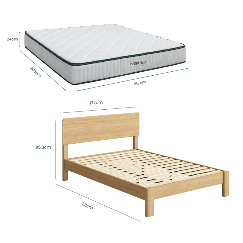Modena Bed Frame + Mattress Set (Olympic Queen)