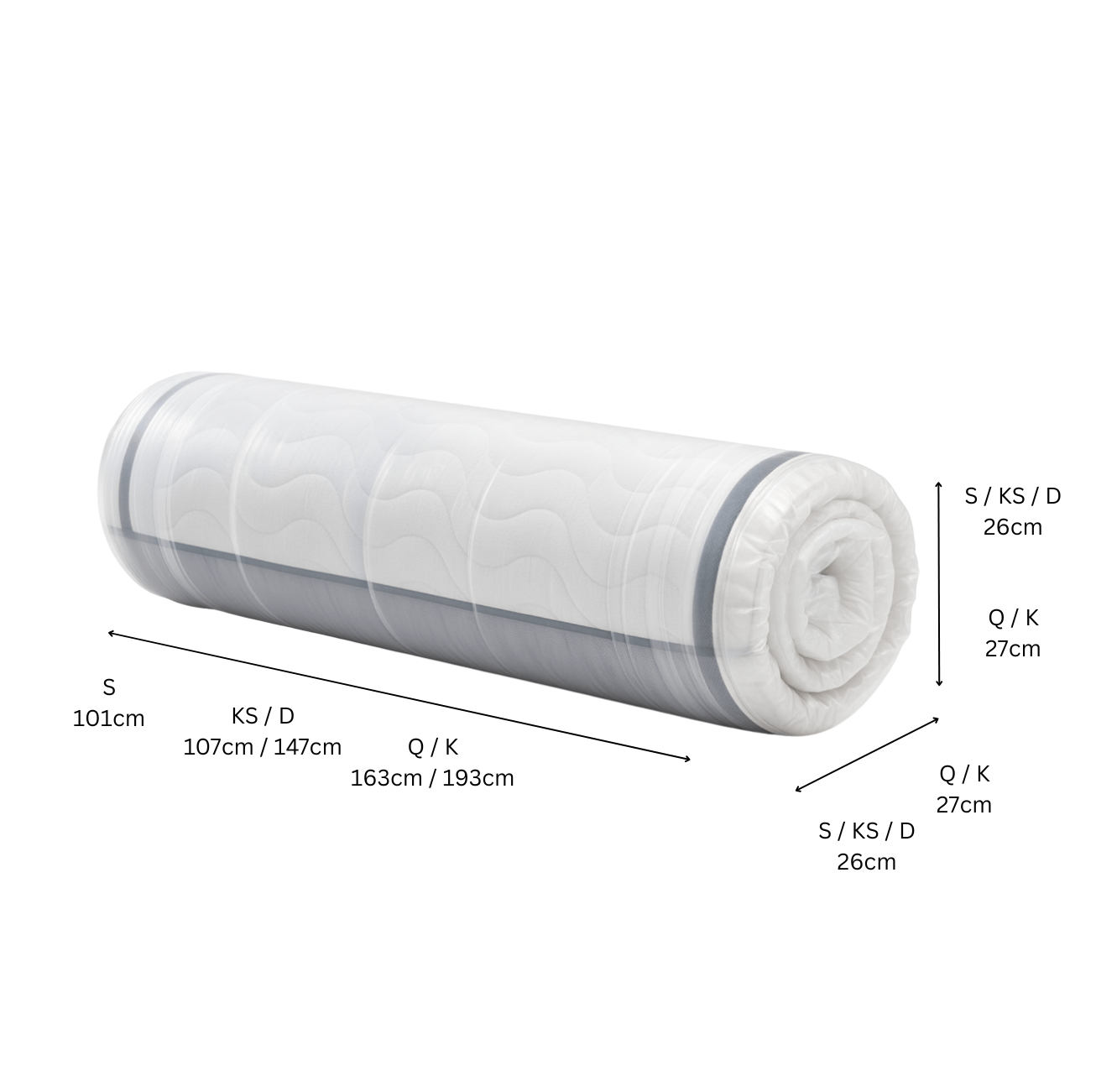 Cutro Mattress dimensions diagram 2