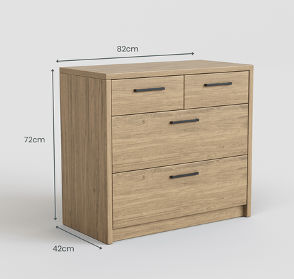 Platsa 4 Drawer Lowboy - Proferlo Furniture AustraliaG5012-4-M05SOA-2Proferlo Furniture AustraliaLowboy