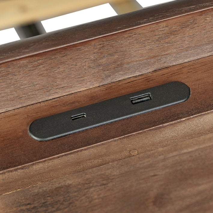 Arezzo Solid Wood Bed Frame - Claro Walnut