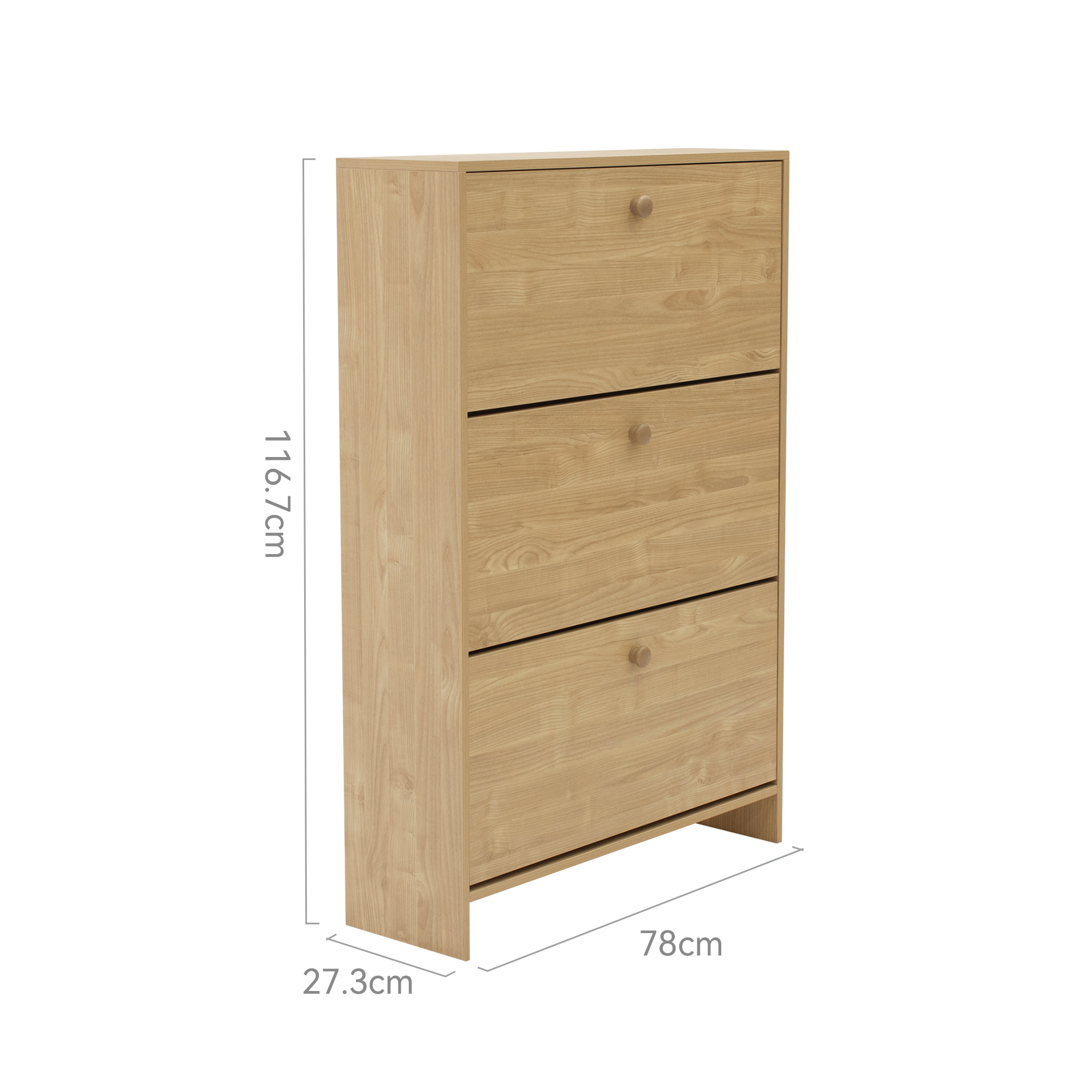 Sisco 3 Drawer Shoe Cabinet