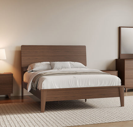 Arezzo Solid Wood Bed Frame - Claro Walnut