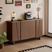 Arezzo 1.6m walnut sideboard with angled panel doors styled with wine