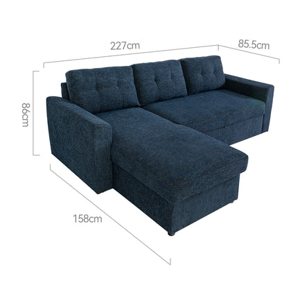 Nola 3 Seater Sofa Bed w/ Storage Chaise