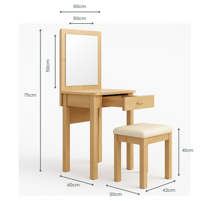 Trani Dresser with Stool