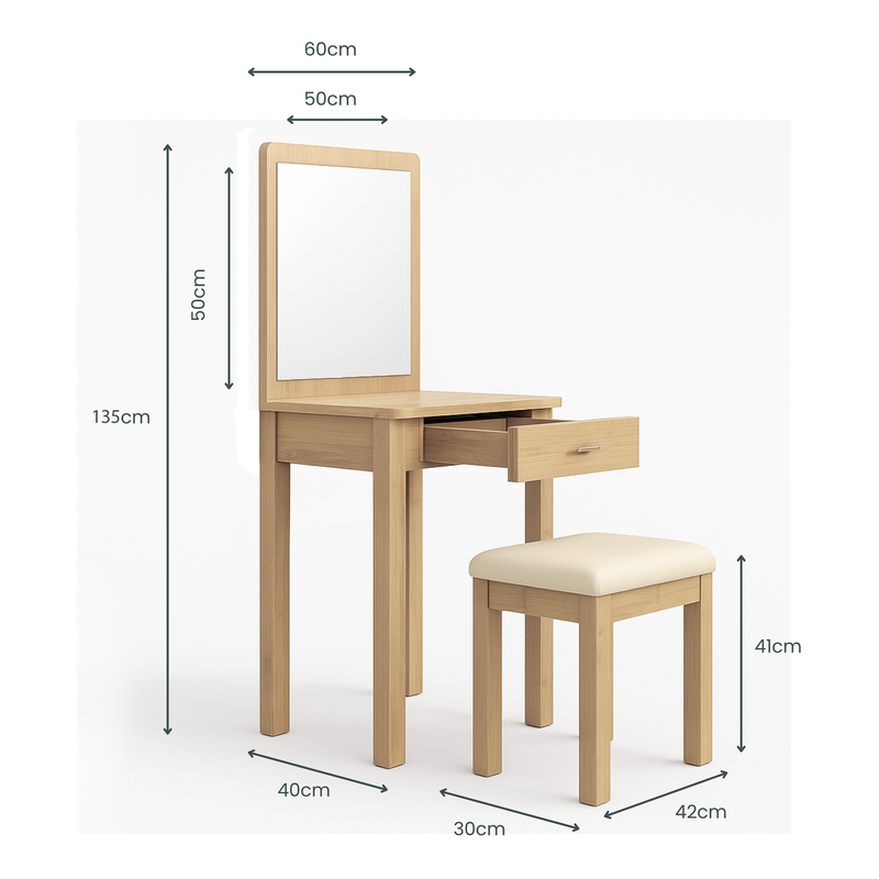 Trani Dresser with Stool