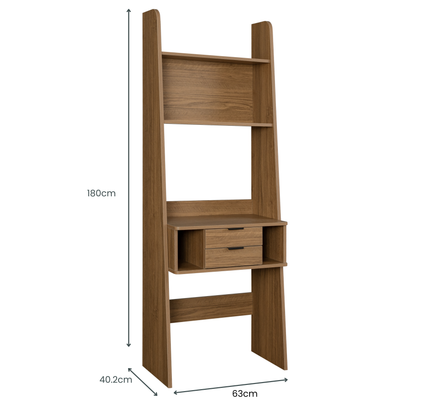Polia 2 Drawer Office Desk with Shelf