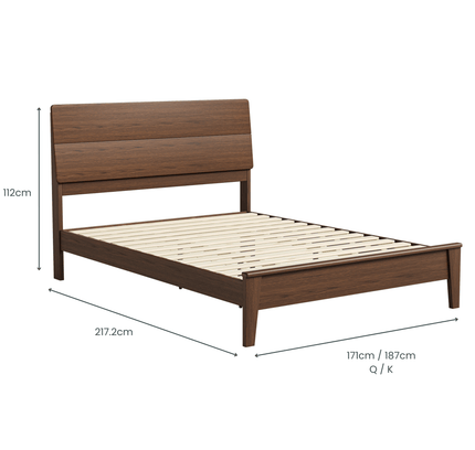 Arezzo Solid Wood Bed Frame - Claro Walnut - Proferlo Furniture AustraliaB1022A-153Proferlo Furniture AustraliaBedframe