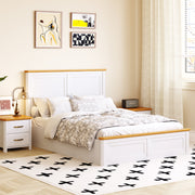 Stoven gas lift storage bed frame in a light styled bedroom