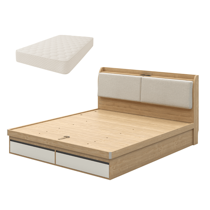 Turin Storage Bed + Mattress Set (Olympic Queen)