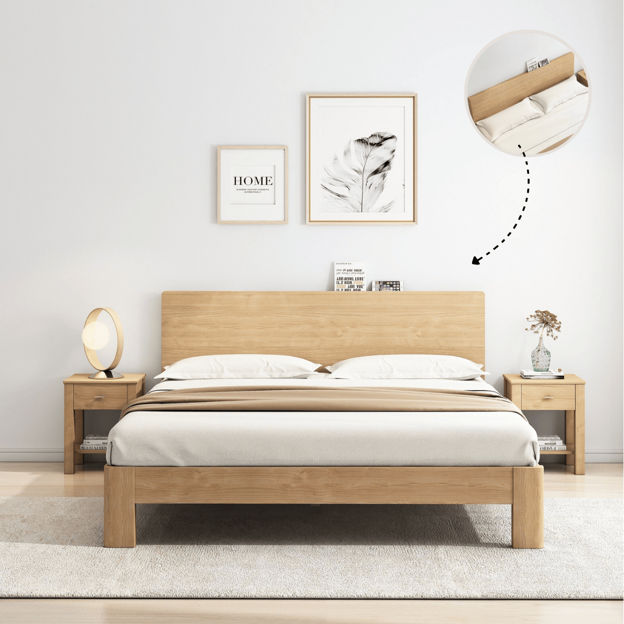 Modena Bed Frame, Oak - additional view 2