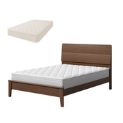 Arezzo walnut bed frame with mattress bundle in a bedroom