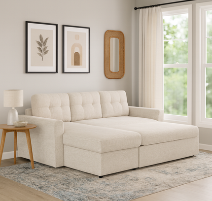 Nola 3 Seater Sofa Bed w/ Storage Chaise