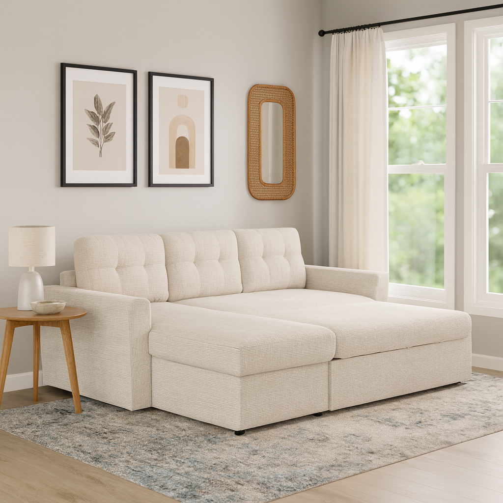 Nola 3 Seater Sofa Bed w/ Storage Chaise