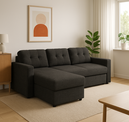 Nola 3 Seater Sofa Bed w/ Storage Chaise