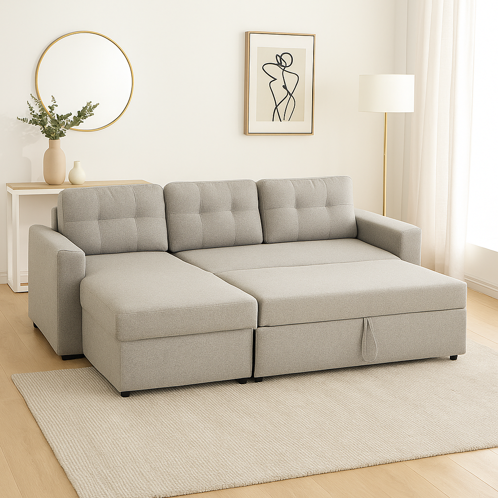 Nola 3 Seater Sofa Bed w/ Storage Chaise