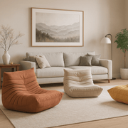 Clans teddy orange leisure chair in a styled reading corner