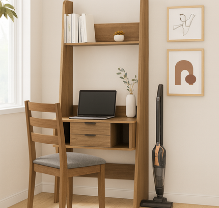 Polia 2 Drawer Office Desk with Shelf