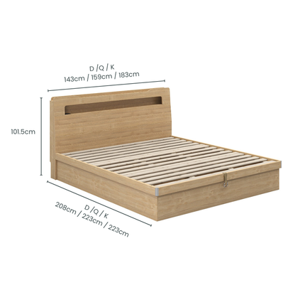 Doria Gas-Lift Storage Bed Frame