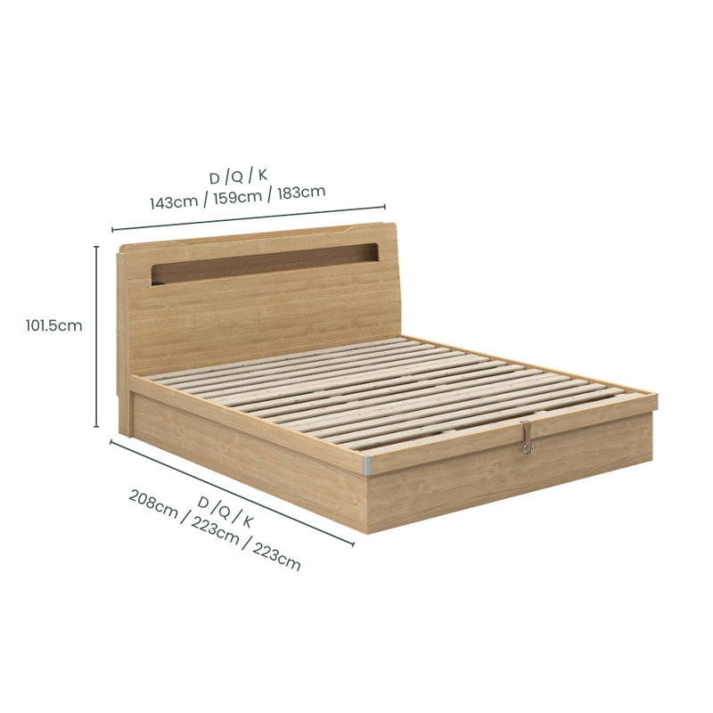 Doria Gas-Lift Storage Bed Frame