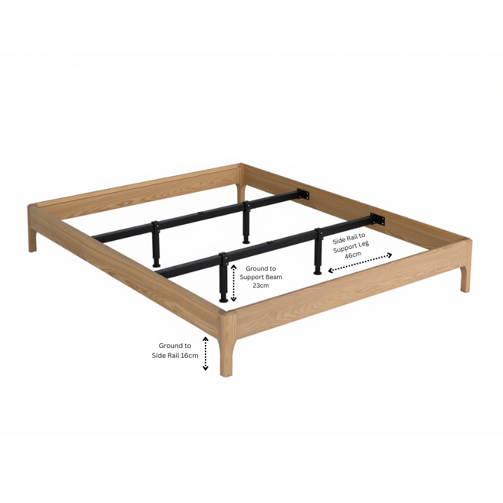 Aria Solid Wood Bed Base dimensions diagram