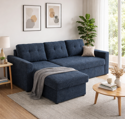 Nola 3 Seater Sofa Bed w/ Storage Chaise