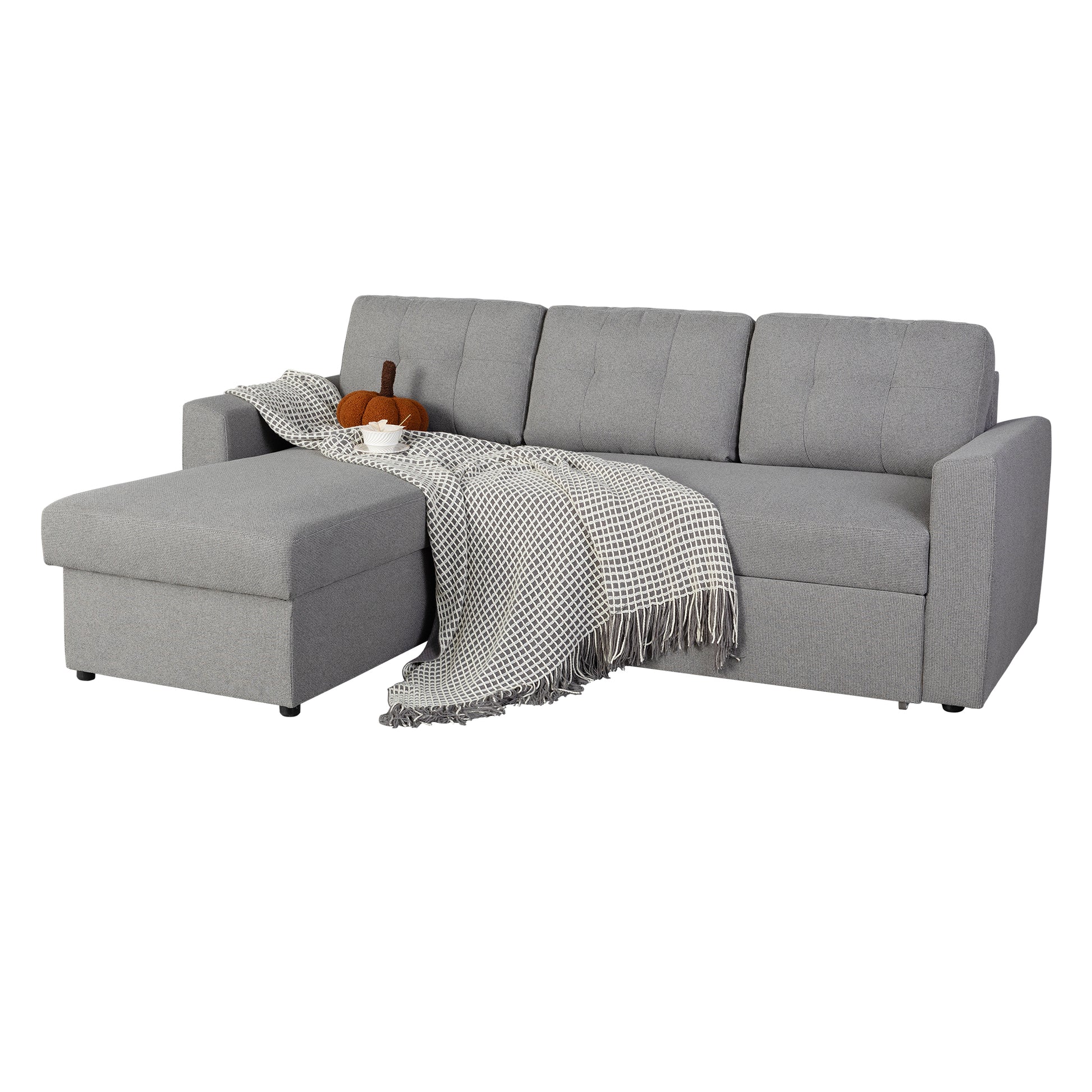 Nola 3 Seater Sofa Bed w/ Storage Chaise - Proferlo Furniture AustraliaS9024 - Beige - 4Proferlo Furniture AustraliaSofa