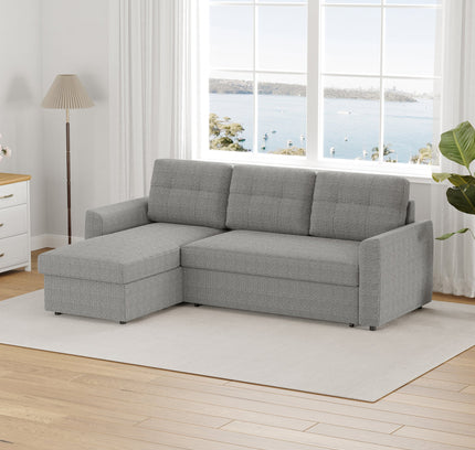 Nola 3 Seater Sofa Bed w/ Storage Chaise - Proferlo Furniture AustraliaS9024 - Beige - 4Proferlo Furniture AustraliaSofa