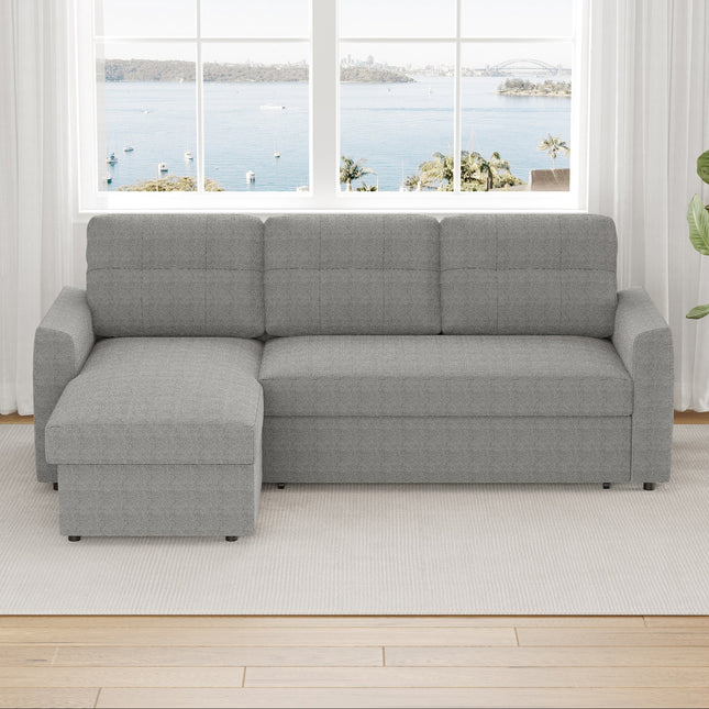 Nola 3 Seater Sofa Bed w/ Storage Chaise - Proferlo Furniture AustraliaS9024 - Beige - 4Proferlo Furniture AustraliaSofa