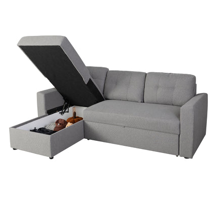 Nola 3 Seater Sofa Bed w/ Storage Chaise - Proferlo Furniture AustraliaS9024 - Beige - 4Proferlo Furniture AustraliaSofa