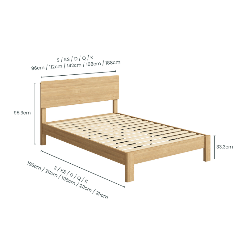 Modena Bed Frame, Oak