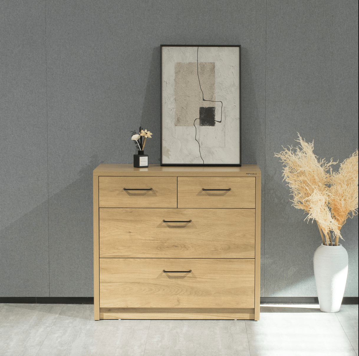Platsa 4 Drawer Lowboy - Proferlo Furniture AustraliaG5012-4-M05SOA-2Proferlo Furniture AustraliaLowboy