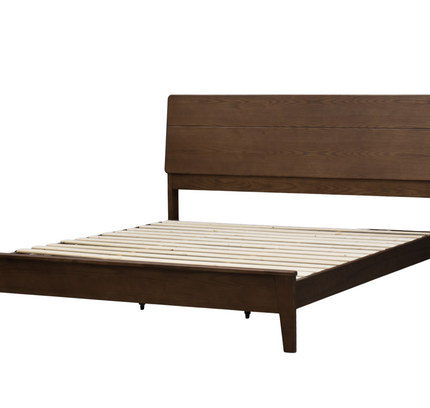 Arezzo Solid Wood Bed Frame - Claro Walnut
