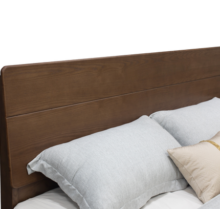 Arezzo Solid Wood Bed Frame - Claro Walnut