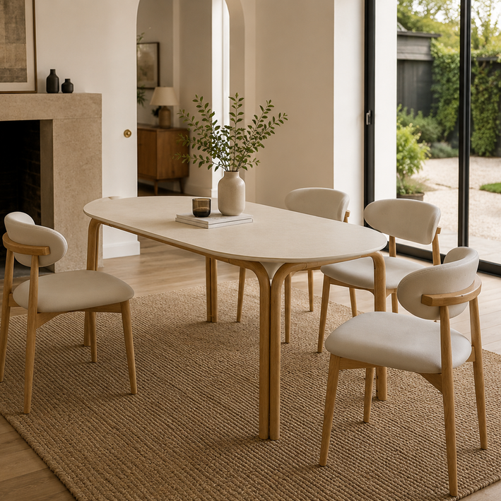 Cento Solid Wood Ceramic Dining Table - 1.8M