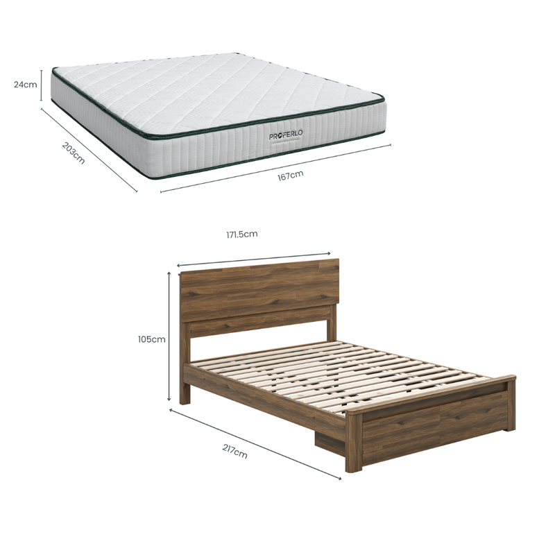 Corsi Storage Bed + Mattress Set (Olympic Queen)