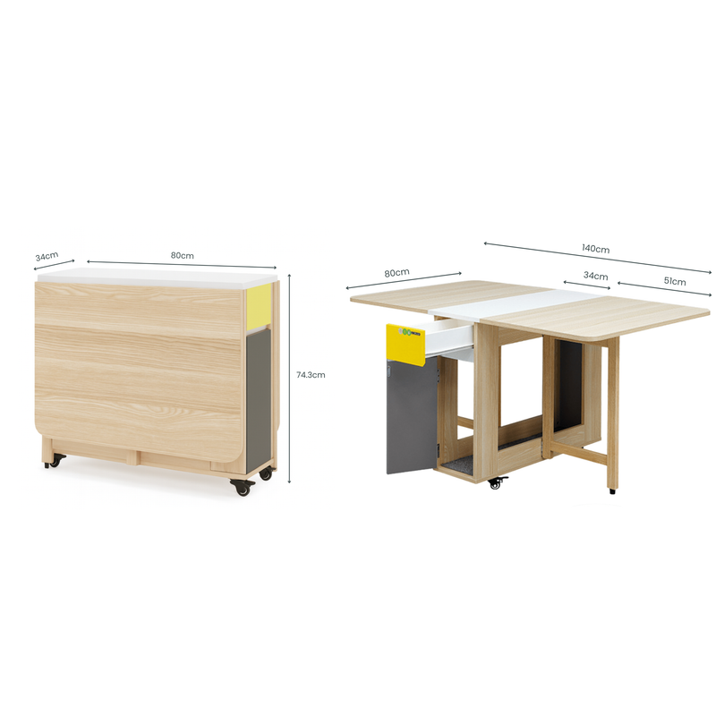 Lecce Foldable Dining Table 1.4M