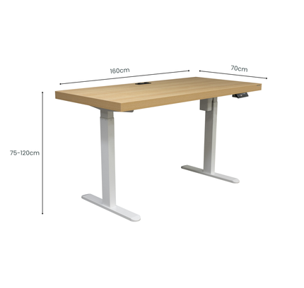 Asti Electric Standing Desk + Charging Ports - 1.6M