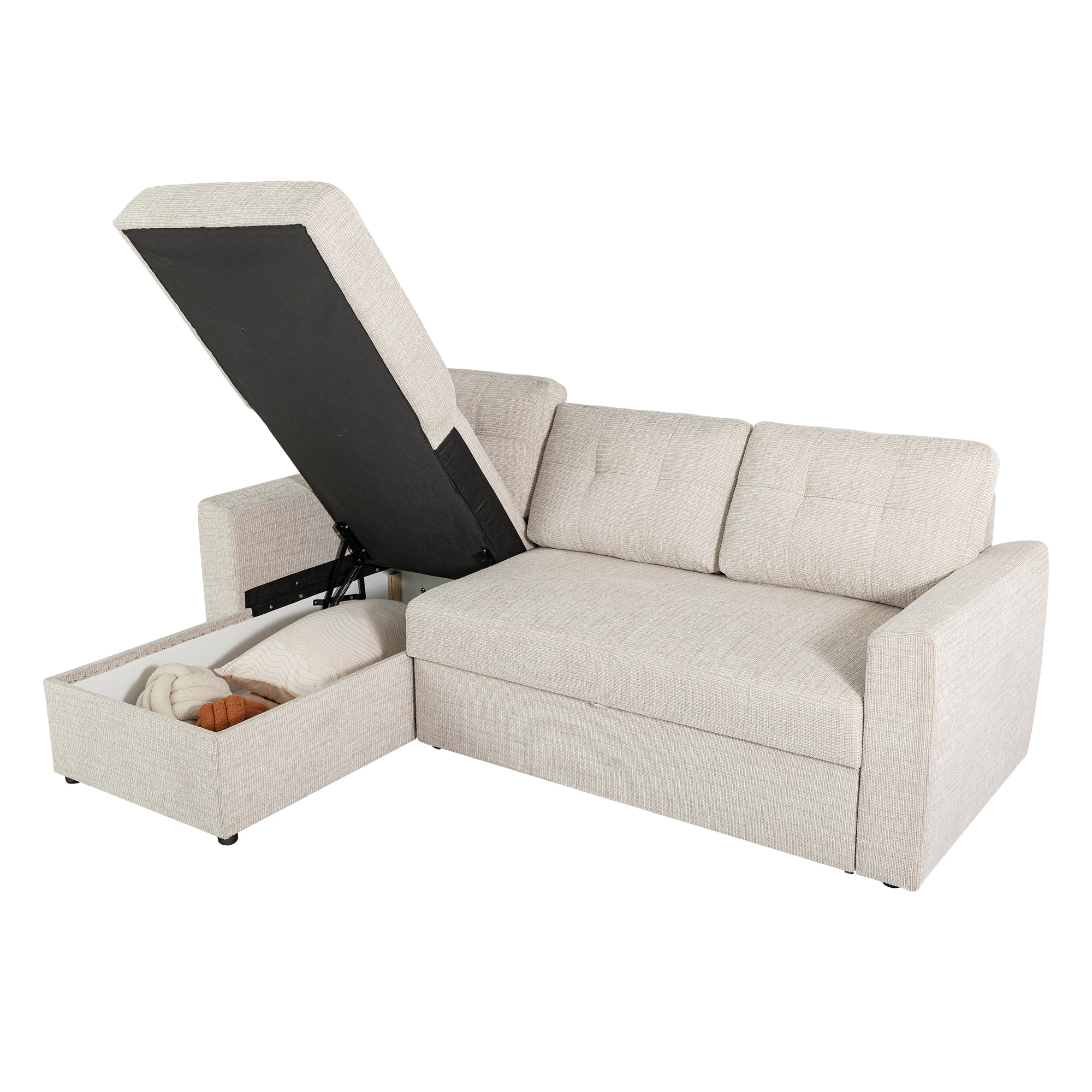Nola 3 Seater Sofa Bed w/ Storage Chaise