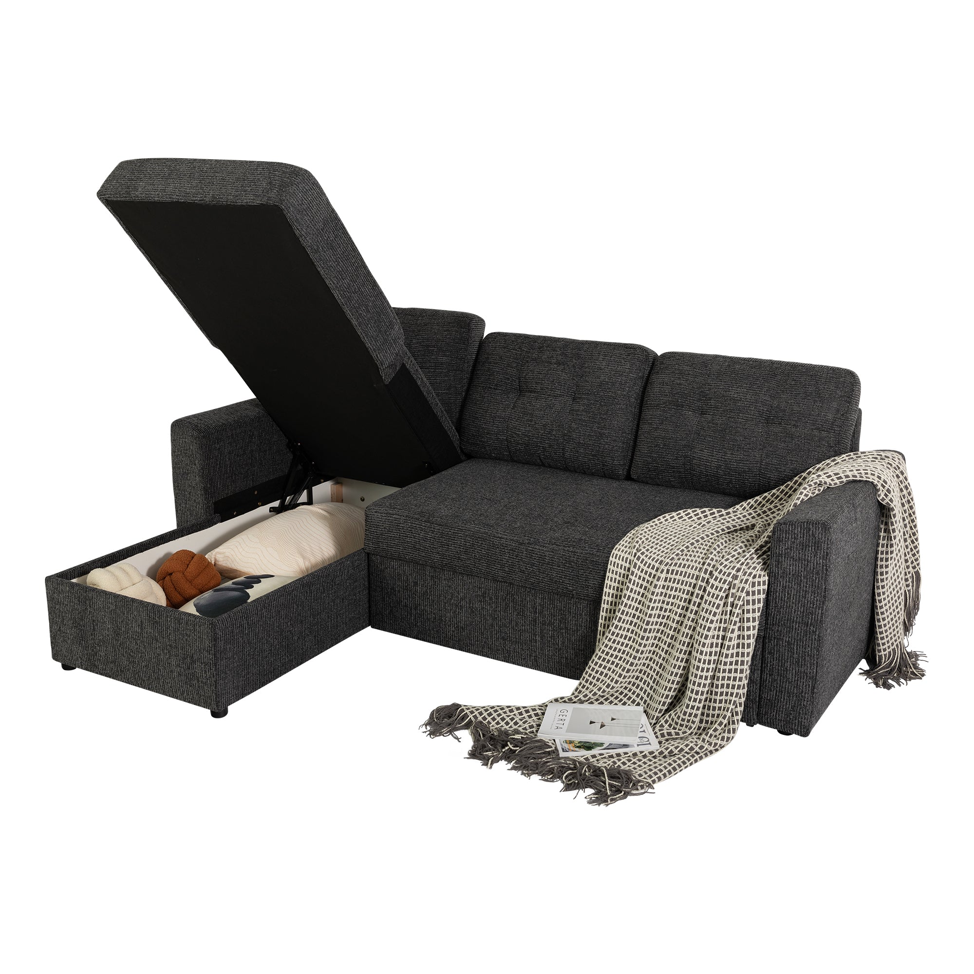Nola 3 Seater Sofa Bed w/ Storage Chaise