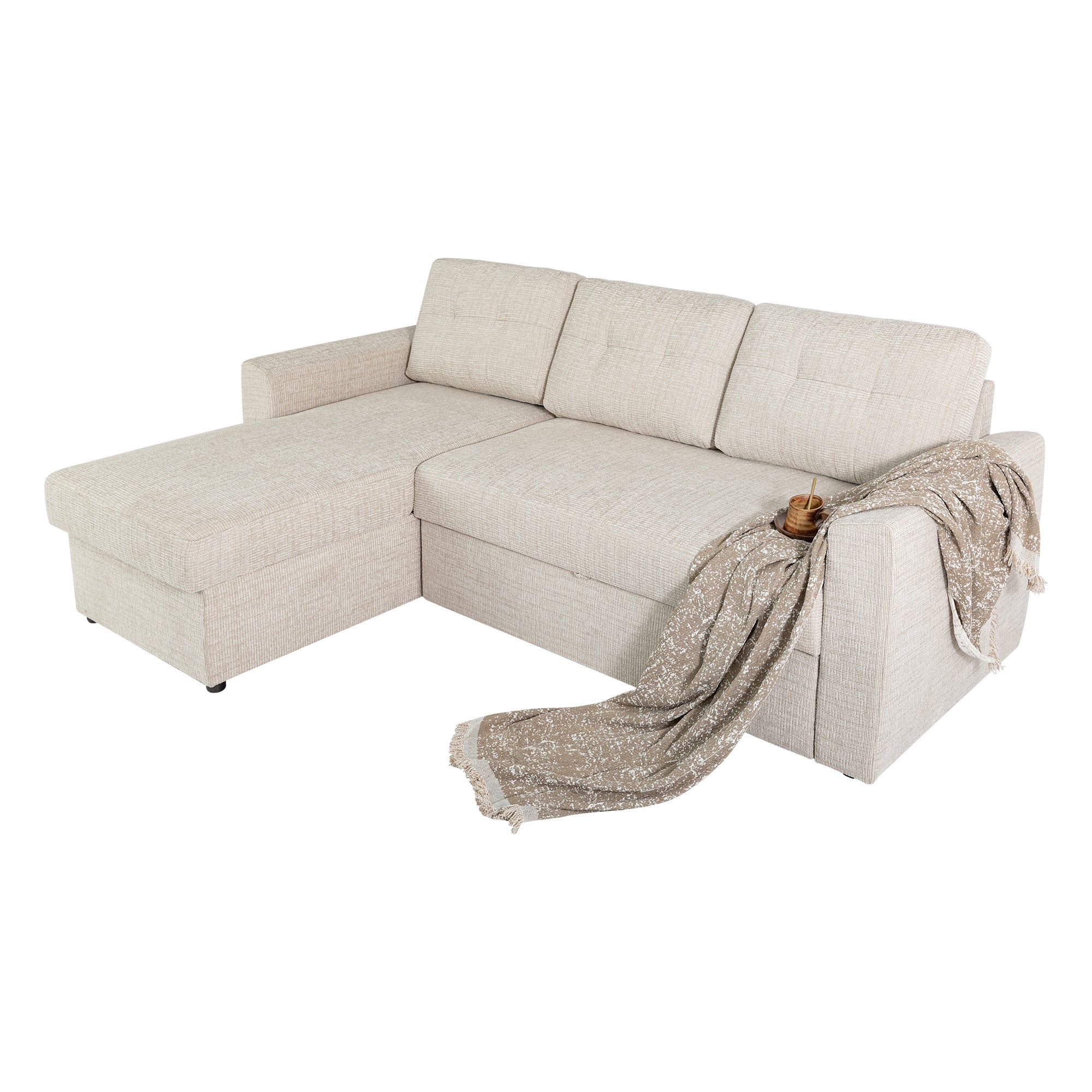Nola 3 Seater Sofa Bed w/ Storage Chaise