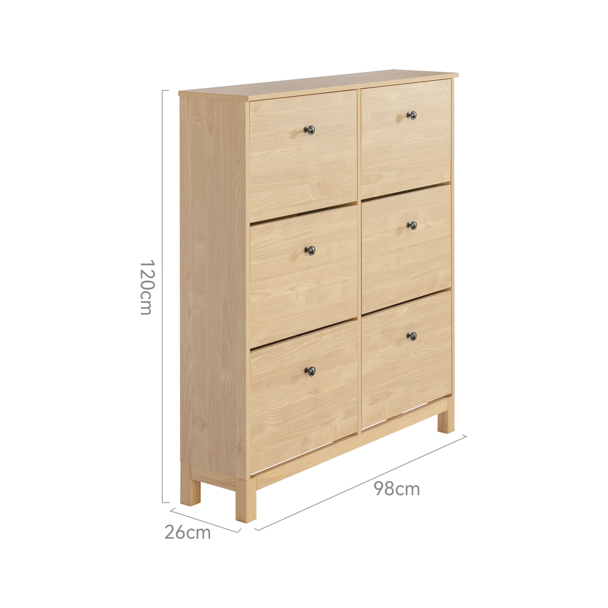 Modica 6 Drawer Shoe Cabinet – engineered wood, gallery view 10